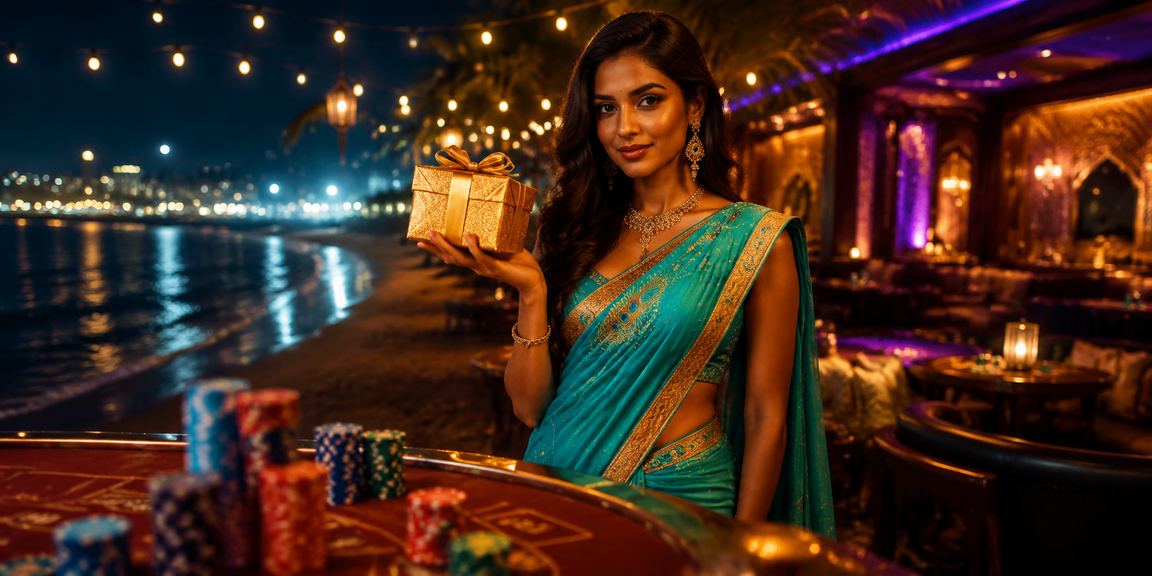 Indian woman enjoying VIP casino experience on mobile device
